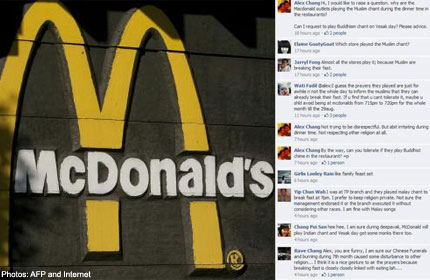 Man questions prayer call in McDonald's