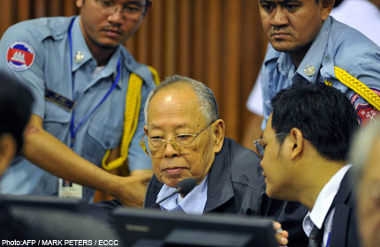 Khmer Rouge trial sees chief defend regime in video