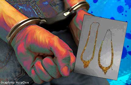 Two men arrested for alleged theft of gold necklaces