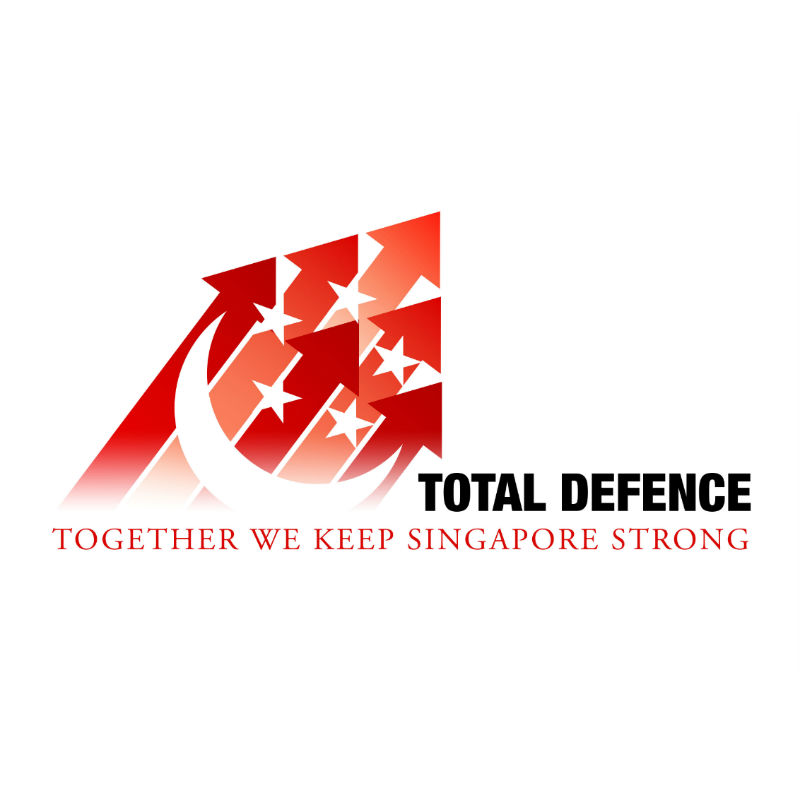 The design pays tribute to the current Total Defence logo. The six arrows with the stars and crescent pointing upwards show Singapore’s resilience and determination to keep moving forward in an ever-changing world.