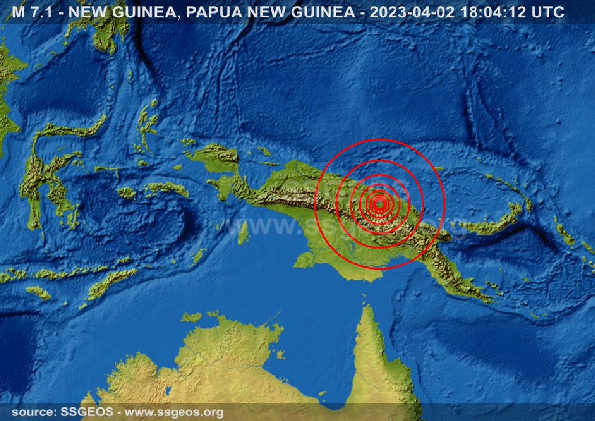 Magnitude 7 2 Earthquake Strikes New Guinea Papua New Guinea Region