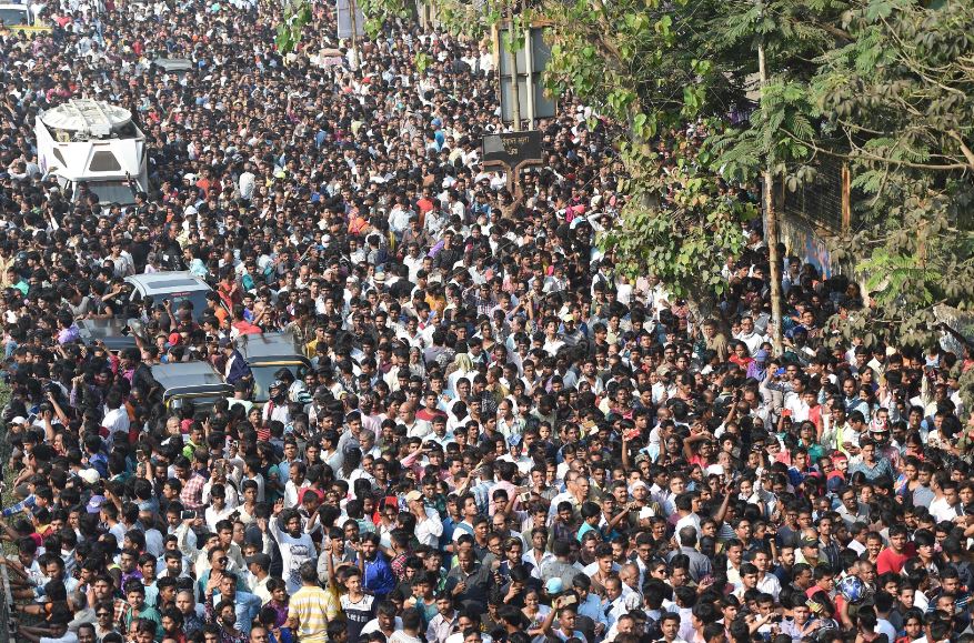 Image result for sridevi send off crowd