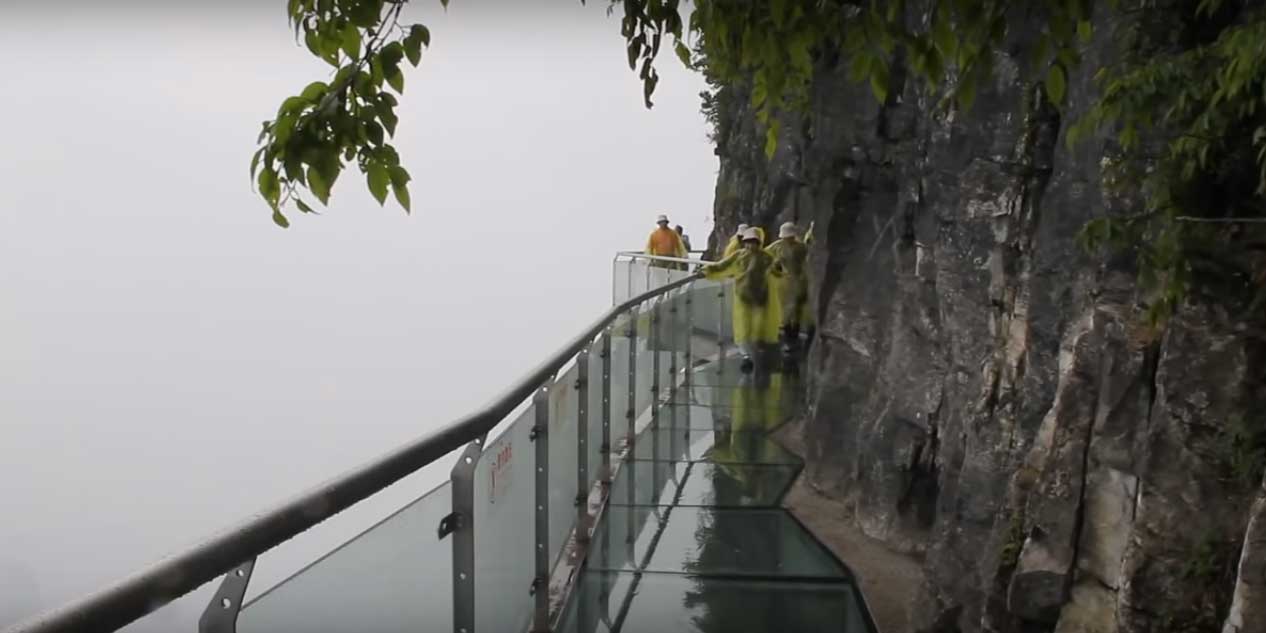 World s longest  highest glass bridge China ready welcome