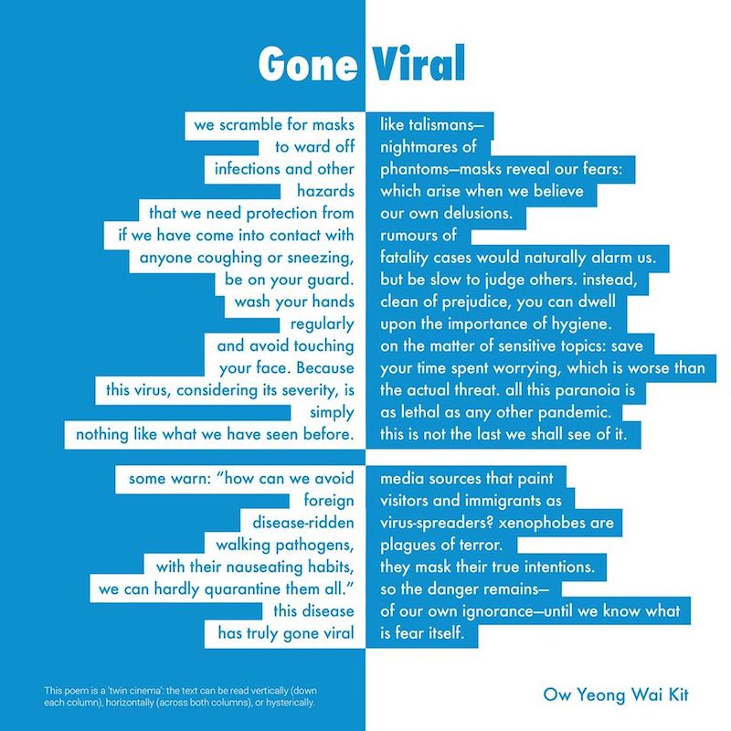 Gone Viral, a Singaporean Teachers Poem About Coronavirus, Goes Viral