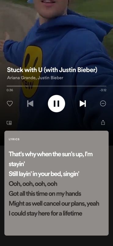 spotify lyrics card