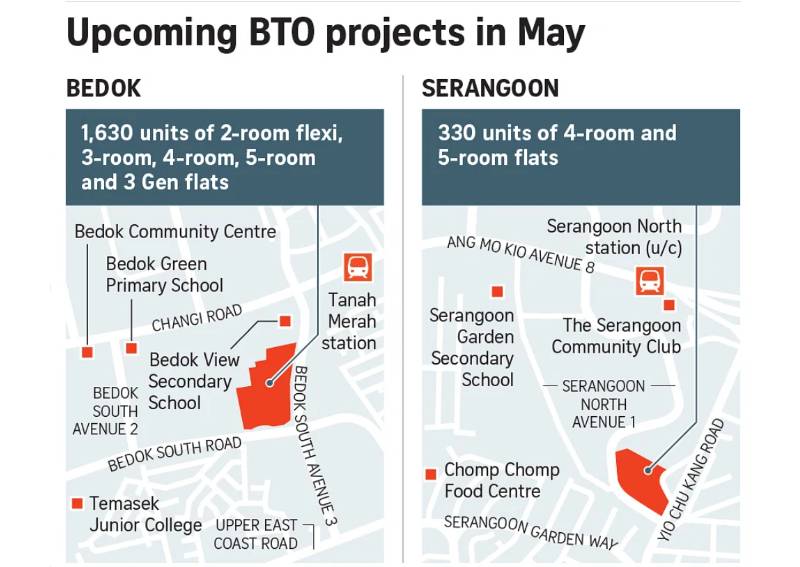 Serangoon, Bedok to build first BTO flats since 2016, including 5room