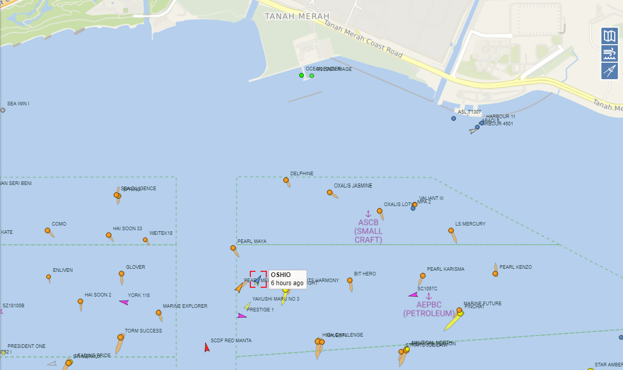 MAIS position of tugboat OSHIO