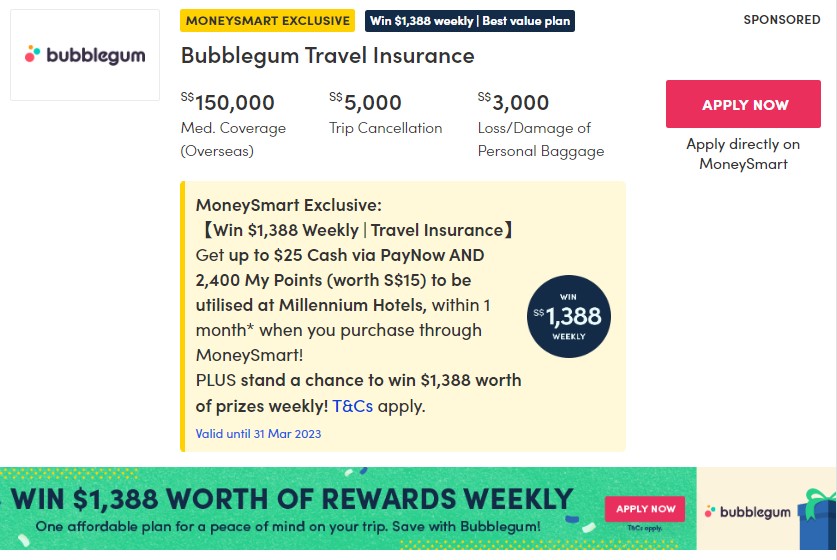 bubblegum travel insurance singapore
