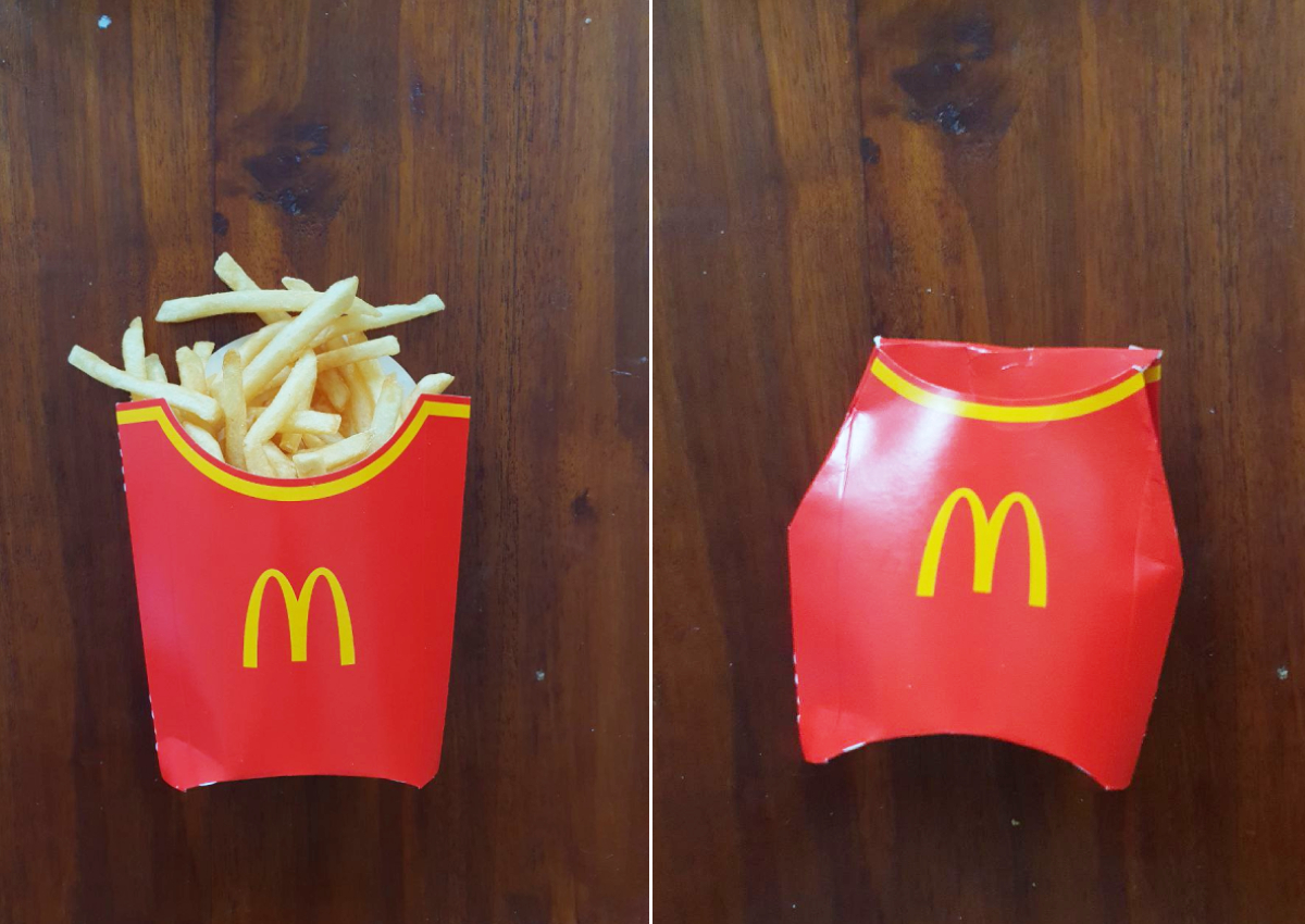 Can't finish your fries? Turn your carton into a spill-proof box with ...