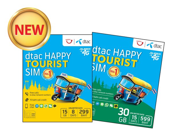 dtac happy tourist sim thailand