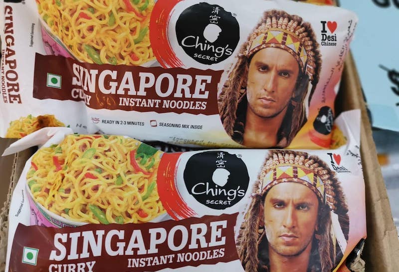 Singapore Noodles Packaging With Native American Imagery Baffles