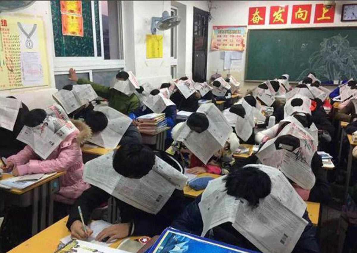 Списывание на экзамене Китай