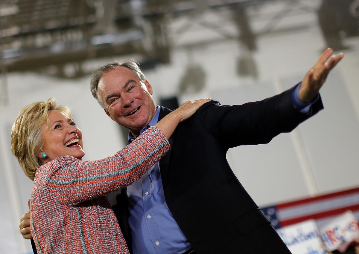 Clinton picks Tim Kaine, sturdy senator, for running mate, World News ...