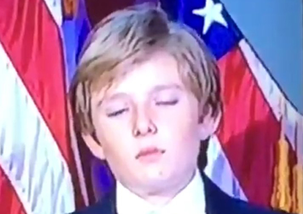 10-year-old Barron Trump looked really, really tired during dad's ...