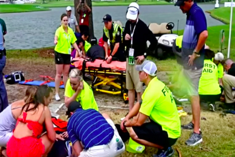 lightning strike at golf tournament