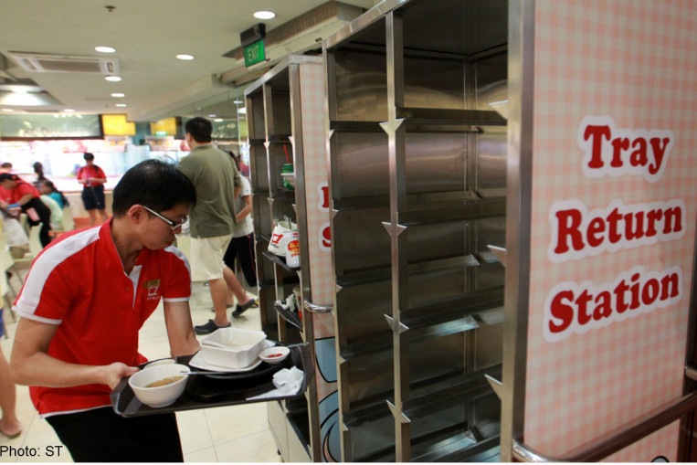 Tray-return stands to be chained, Food, Singapore News - AsiaOne