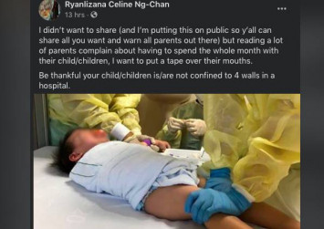 Mum of youngest Covid-19 patient in Singapore tells other parents to 'be thankful'