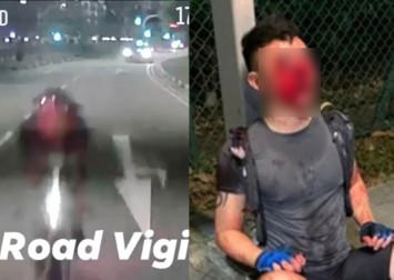 Cyclist bloodied after crashing into back of minibus along Old Airport Road